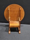 VINTAGE DOLLHOUSE MINIATURE WOOD DINING ROOM TABLE OPENING 3.5” TOP DIAMETER — photo 3