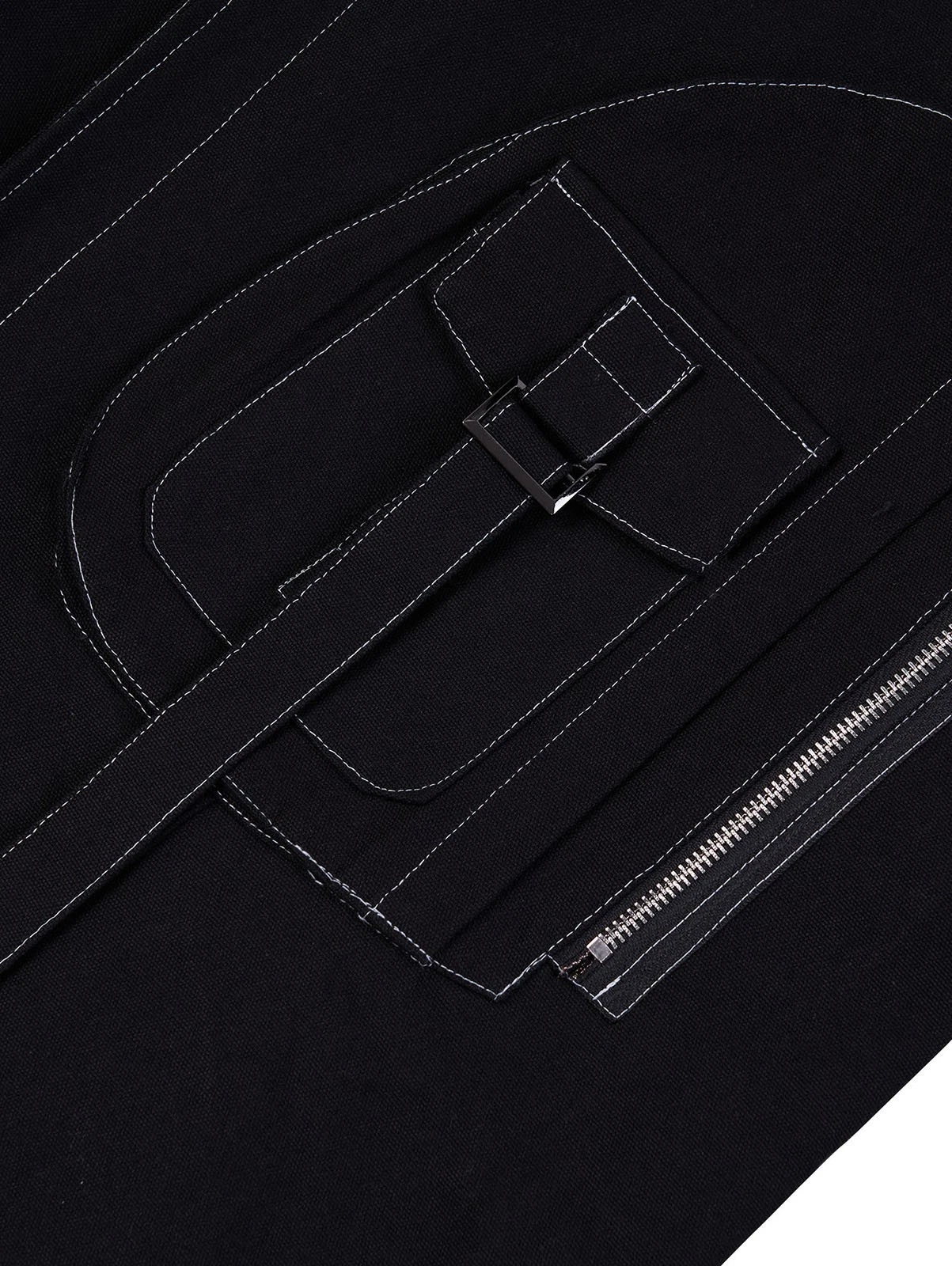Niepce Men's Techwear Long Black Utility Jacket Cyberpunk Long Windbreaker - product detail image 9
