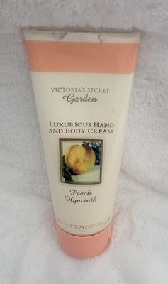 VTG Victorias Secret Garden PEACH HYACINTH Hand & Body Cream 7.25oz NOS