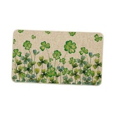 Clover Shamrock St. Patrick's Day Doormat, Spring Home Decor Low-Profile