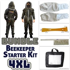 Jawadis Premium Beekeeper Suit Bundle – 4XL Gloves, Hive Tool & Brush Included