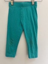 Spotted Zebra Kids Girls Solid Aqua Lightweight Cotton Full Length Leggings 4-5