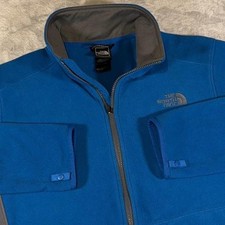 North Face Polartec Fleece Jacket Blue Gray Panel Medium