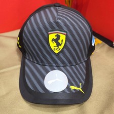 Ferrari Casual Carbon Fiber Baseball Cap Black Adjustable