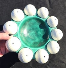 Vintage Ceramic Golf Ball Ash Tray Candy Dish Trinket Bowl Desk Dish Decor