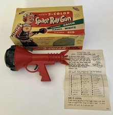1950  s Ideal Space Ray Gun With Box, Red And Black