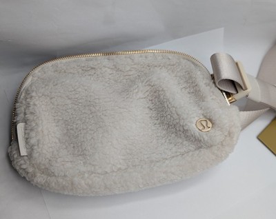 Lululemon Everywhere Belt Bag Fleece Fanny Pack Crossbody Cream Ivory Gold Tone