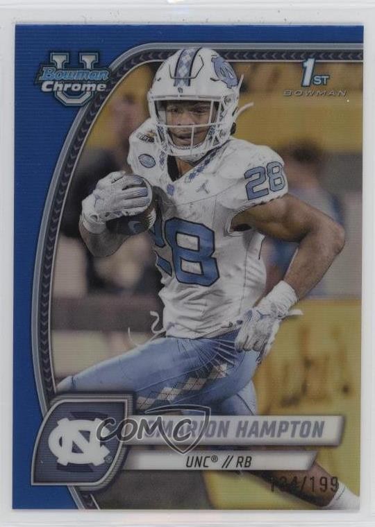 2024 Bowman U Chrome Blue Refractor 134/199 Omarion Hampton #198 05jo