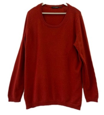 Mark Adam New York 100% Cashmere Sweater Red Crewneck Men s XL Sz 44 Luxury#181
