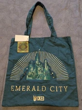 NWT Bio World WICKED Emerald City Cotton Poly Tote Bag Green 14 Inch