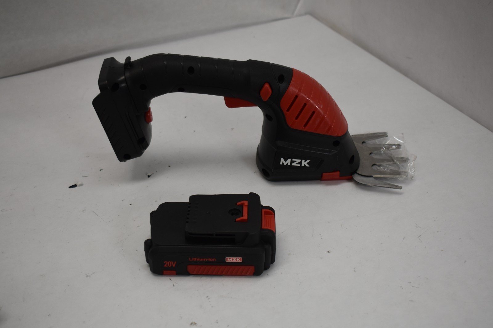 MZK 20V Cordless Hedge Trimmer Electric Shrub Trimmer Grass Shears Black & Red