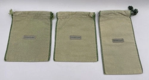 3 Vintage Steuben Crystal Glass Anti-tarnish Dust Bags Storage Misc Size