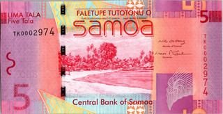 Samoa 5 Tala 2008 / 2014 Crisp UNC