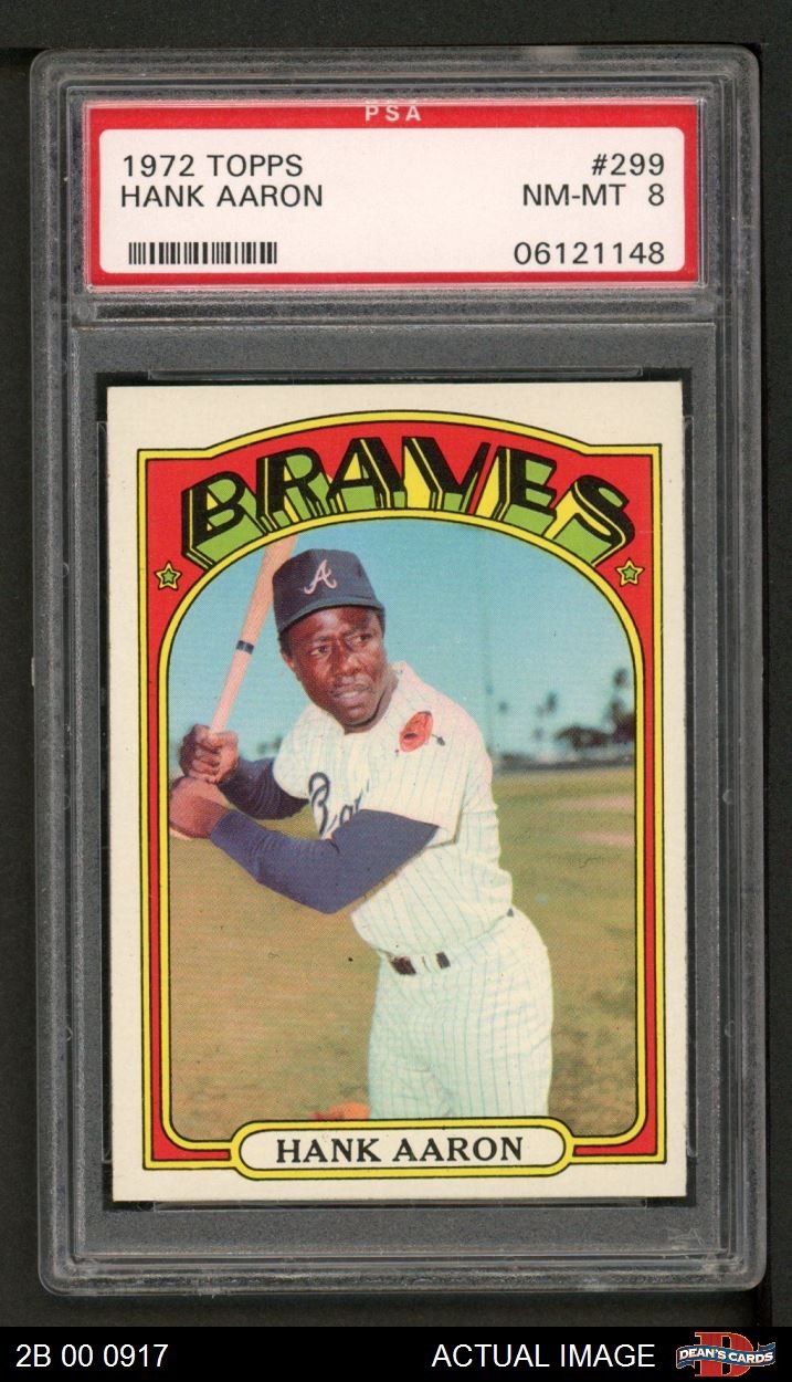 1972 Topps #299 Hank Aaron Braves HOF PSA 8 - NM/MT