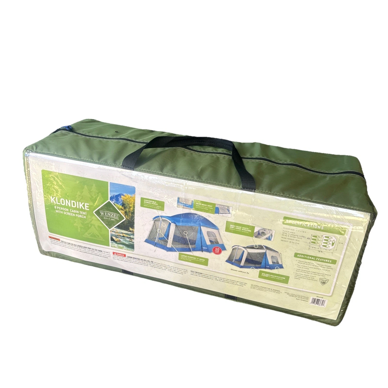 Klondike 8 Person Water Resistant Tent with Convertible Screen Room