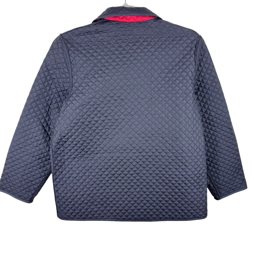 Chaqueta acolchada con botones Sag Harbor 100 % nailon reversible roja negra talla XL Foto 2 de 4