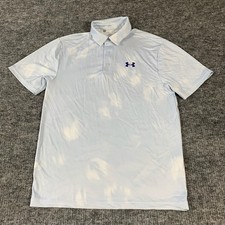 Under Armour Polo Shirt Mens Small Blue The Playoff Performance Clouds Preppy