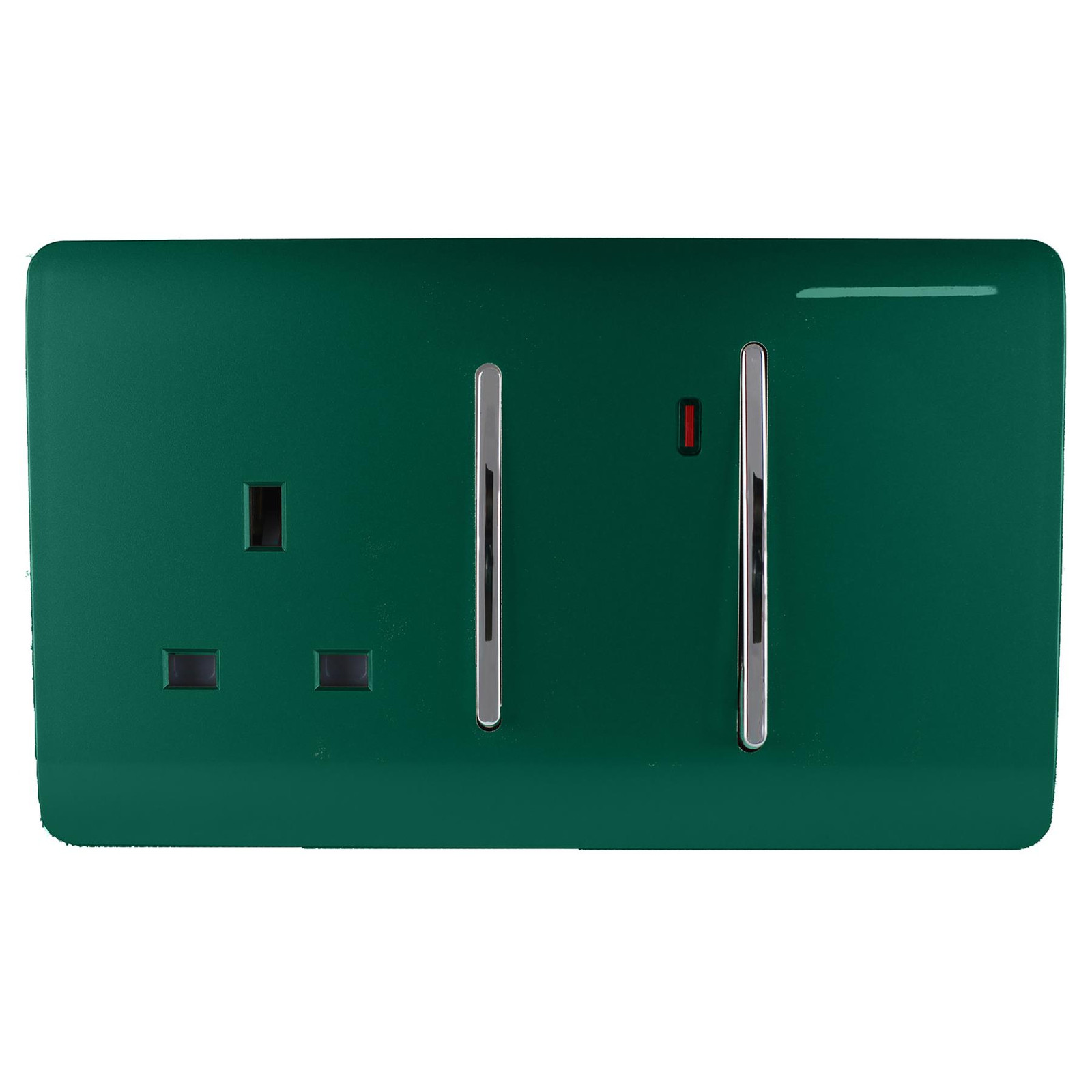 Trendi 45 A Cooker Switch & Plug Socket Inc Neon Insert Dark Green 7091058246758 - Image 2