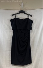 Vince Camuto Women's Black Off The Shoulder Cocktail Sheath Dress Size 14