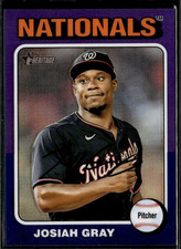 2024 Topps Heritage High Number Josiah Gray #16 Purple Chrome Refractor