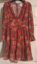 $78 A.Calin By Flying Tomato Boho Coquette Ruffle V Neck Cherrygirl Size M