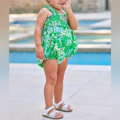Little English Infant Girls Vivi Bubble Romper Palmetto Floral Size 18 Months
