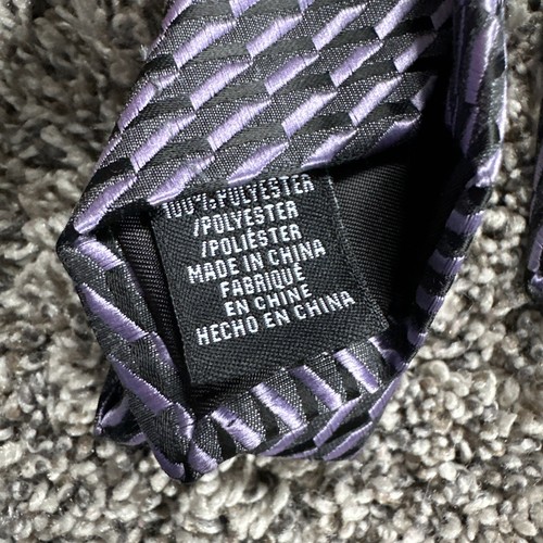 New Perry Ellis Portfolio Men's Purple Geometric 100% Polyester Tie New 3” - Picture 6 of 7