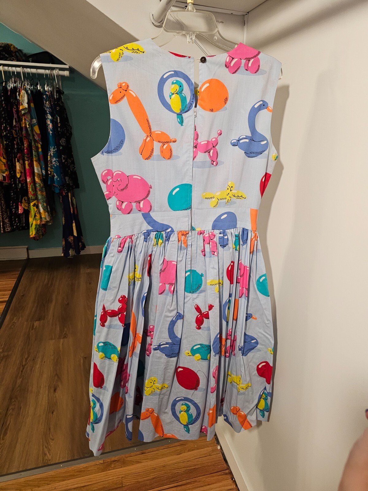 Hearts and Found Clarence dress in Balloon Animals print GUC size XL