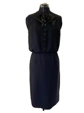 Darling Vintage 1960  s Sleevless LBD With Bow And Button Detail Dress