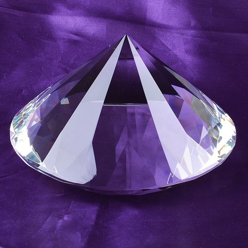 LONGWIN 200MM Clear Crystal Diamond Glass Paperweight Feng Shui Photo Prop Decor - Picture 4 of 4