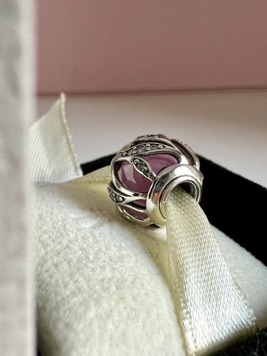 Pandora SSilver NATURE'S RADIANCE Pink & Clear CZ Charm #791969PCZ Authentic - Picture 5 of 24