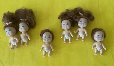 Vintage 90s Tyco Quints Dolls LOT 6 Brunette/ Brown hair Dolls #s 1,2,3,4