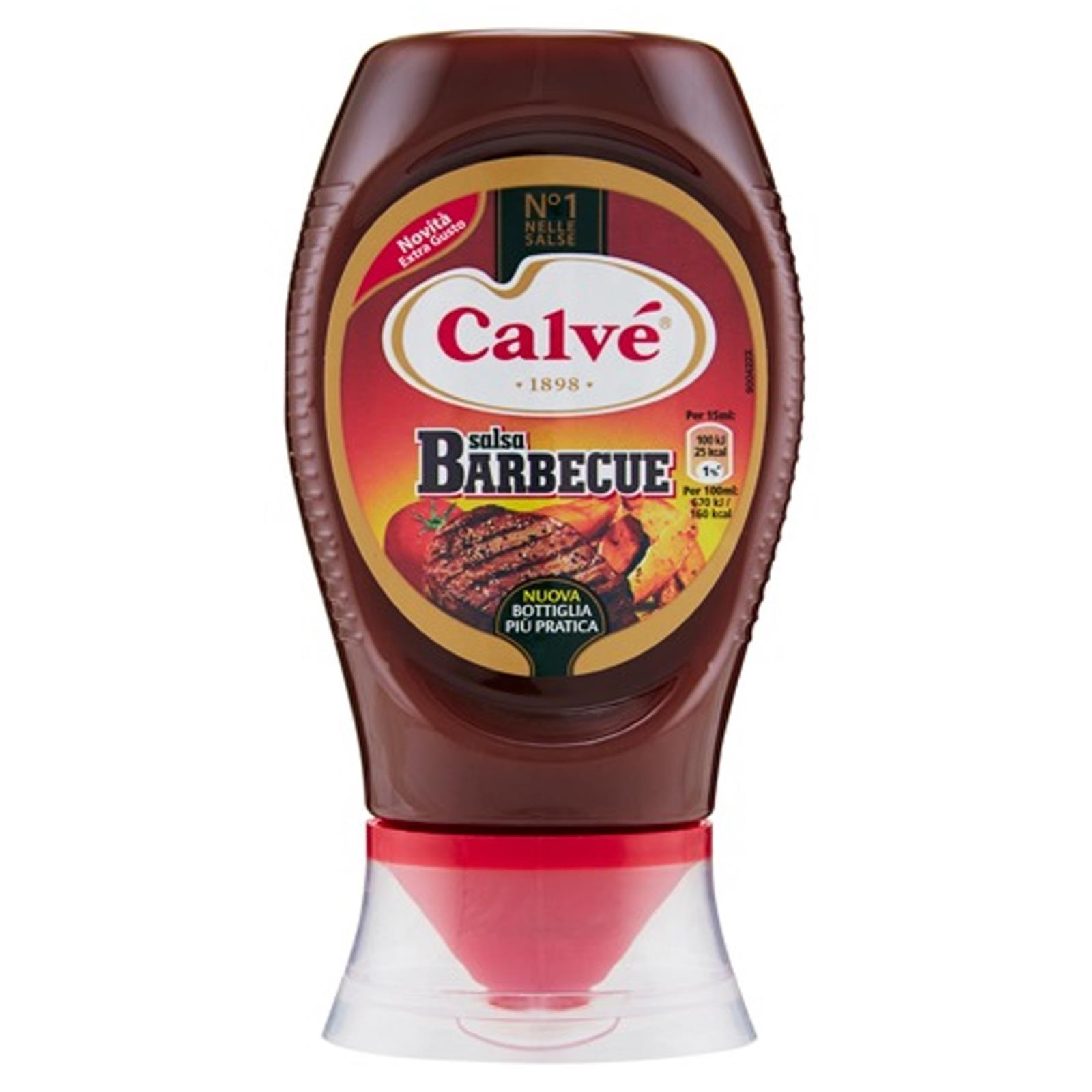 BOTTIGLIA SALSA BARBECUE DA 250 ml CALVE' BBQ SAUCE BARATTOLO SQUEEZE AFFUMICATA