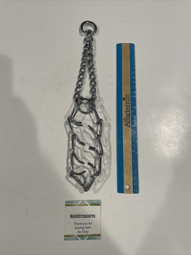 Dog Choke Chain Collar Adjustable Prong Pinch 13” See Photos For Size EUC