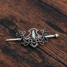 Celtic Hair Barrette Clip – Antique Silver Zinc Alloy – Medieval Knot Design