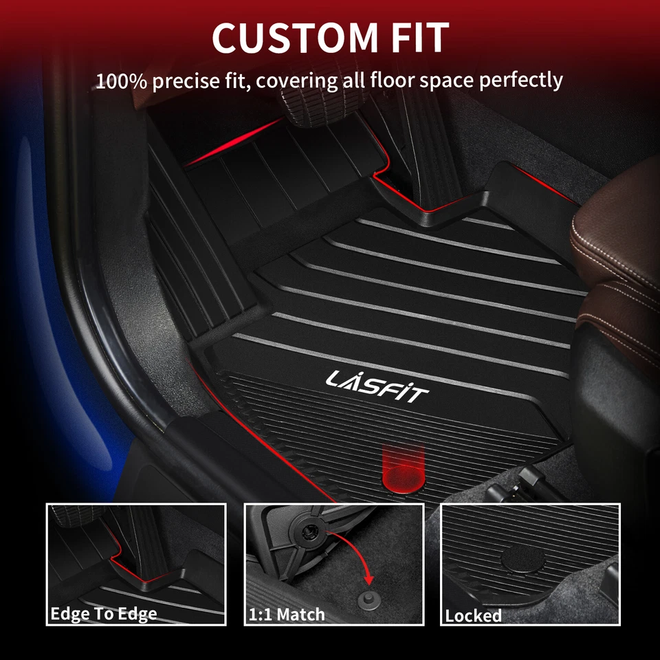 Lasfit Floor Mats for 2018-2022 BMW X1 / X2 Protection 1st & 2nd Row Floor Liner Foto 3 de 4