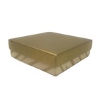Vintage Jewelry Gift Box 3-5/8” x 3-5/8” White with Gold Stripe & Gold Top