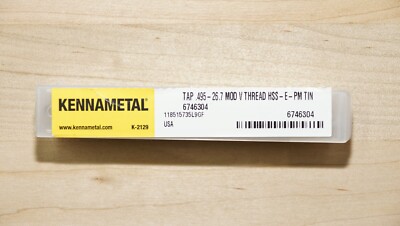 Kennametal 6746304 .495-26.7 Mod V Thread HSS-E-PM TIN Tap - Qty.1