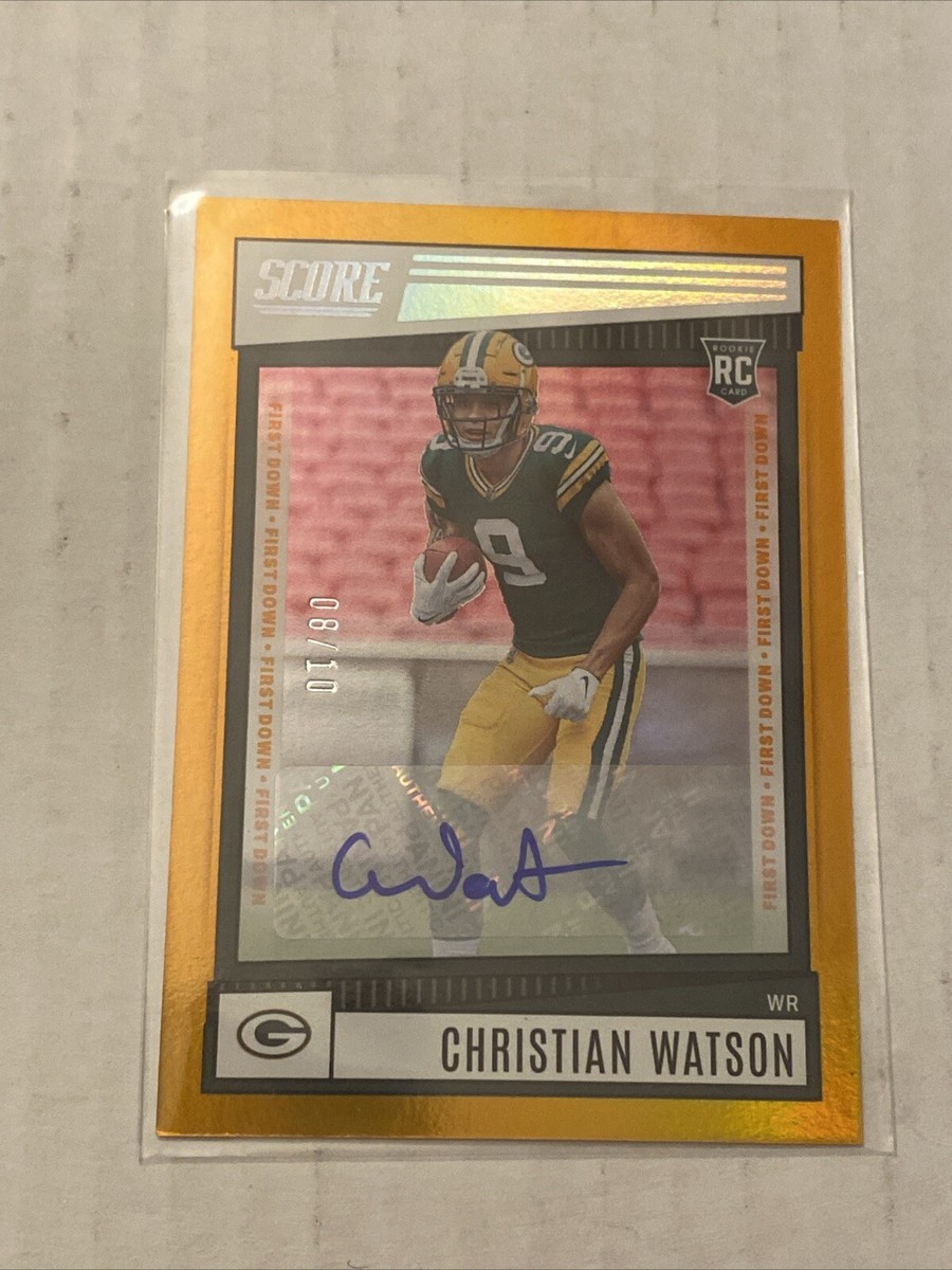 2022 Score Christian Watson Rookie Auto Autograph Orange First