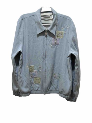 Alfred Dunner Size 14P Jacket Powder Blue Patchwo… - image 1