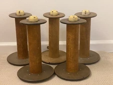 Vintage Industrial Wooden Yarn Thread Wool Spool Rope Spindle Makers Bobbin Wood
