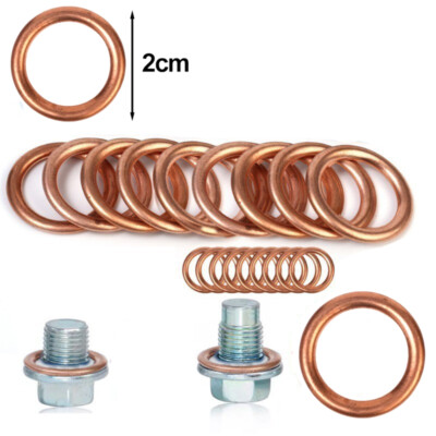 20 PCS N0138157 Copper Oil Drain Plug Crush Washers Rings For Audi