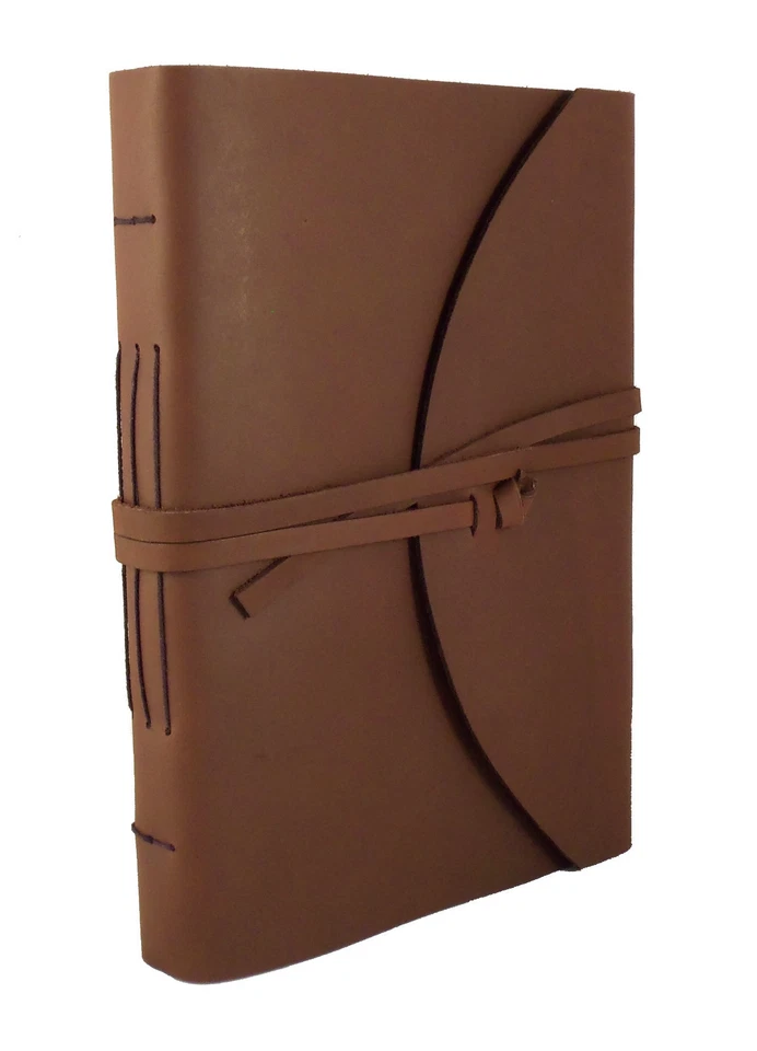 Álbum de recortes de fotos de cuero genuino GRANDE 4x6 5x7 hecho a mano vintage antiguo Foto 3 de 4