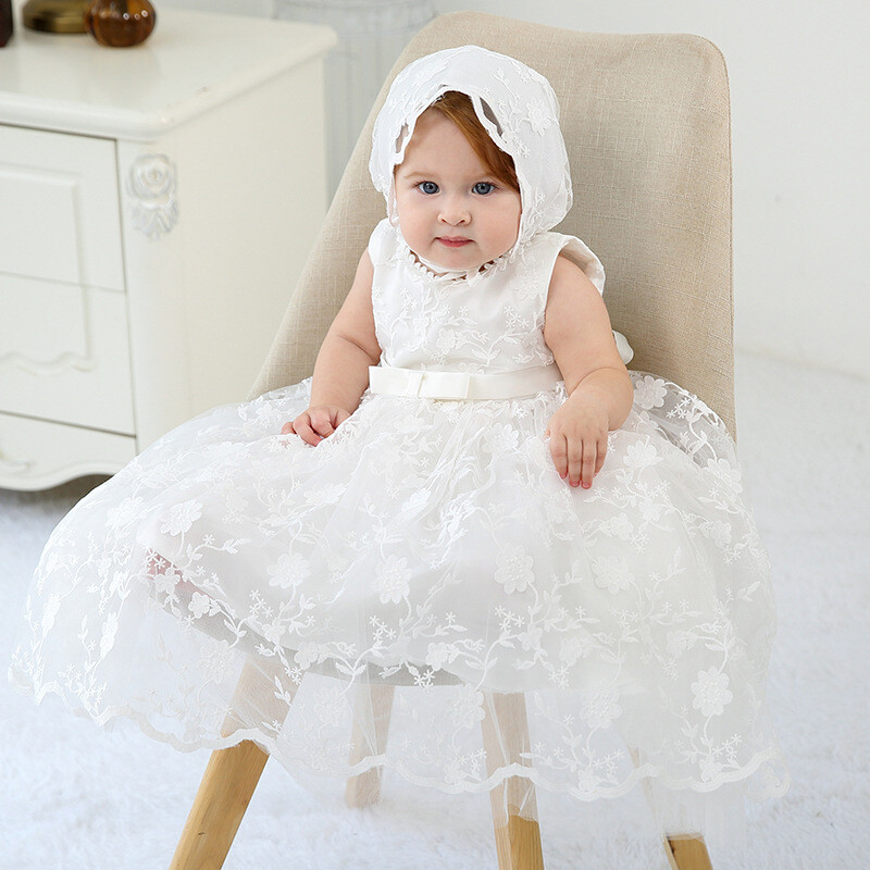 Baby Embroidery Lace Baptism Dress Blossom Christening Birthday Gown ...