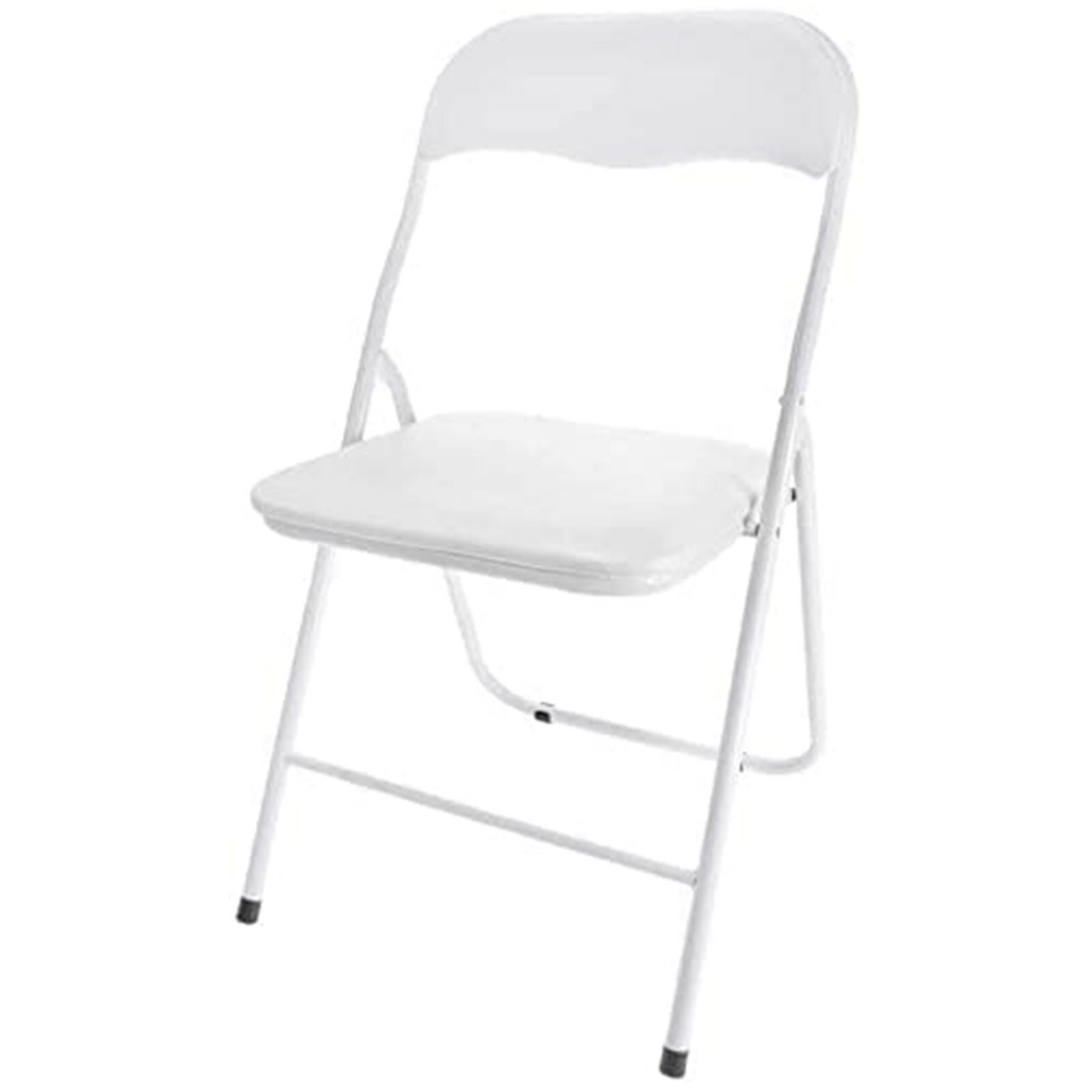 Silla plegable color blanco apilable con estructura metálica acolchada multiusos