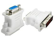 Image of 2 Pcs DVI-I DVI 24+5 MALE TO VGA SVGA 15 PIN FEMALE MONITOR VIDEO ADAPTER