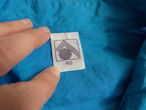 Pura Seta Klassische vintage Bluse Hemd aus reiner Seide blau L 40 - Bild 2 von 5