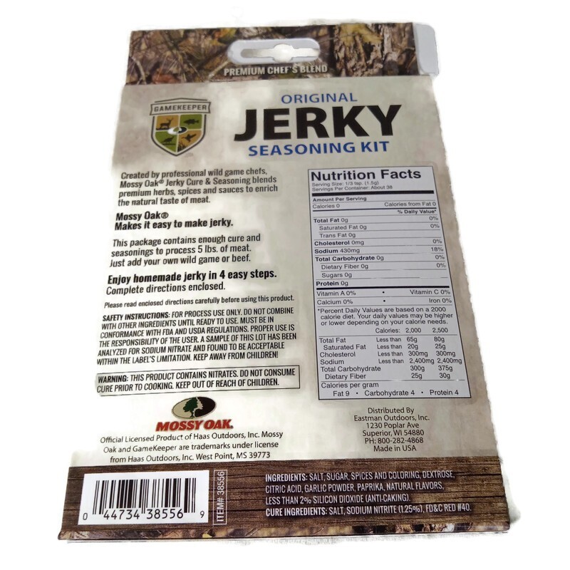 2 Gamekeeper Mossy Oak Jerky Seasoning Kit Original Up to 5lbs Meat Per Box 2oz