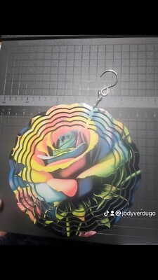 8 Inch Multi Color Rose Windspinner