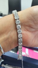 G-H/VS 17.03 Carat Natural Round Diamond Tennis Bracelet In 18K White Gold